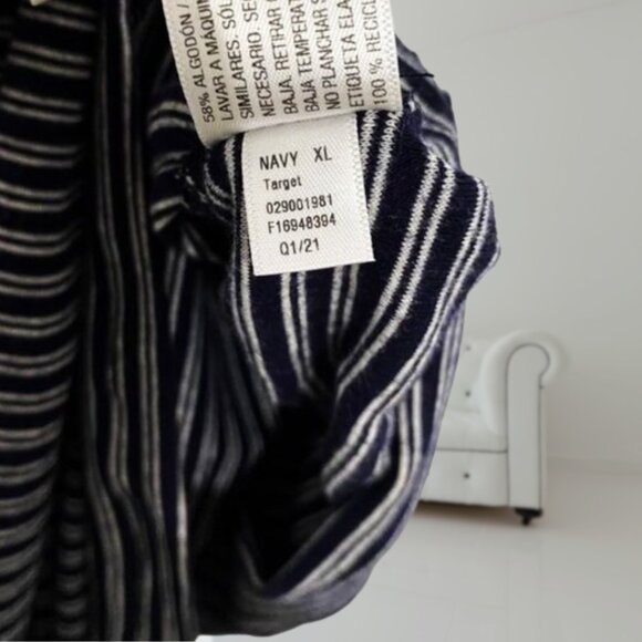 Isabel Maternity Striped Tank Top Navy White Sleeveless Tee by Ingrid & Isabel - Picture 11 of 13